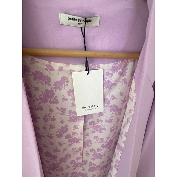 Petite Principle Lavender Floral Lined Blazer Women's XLP - Picture 2 of 5